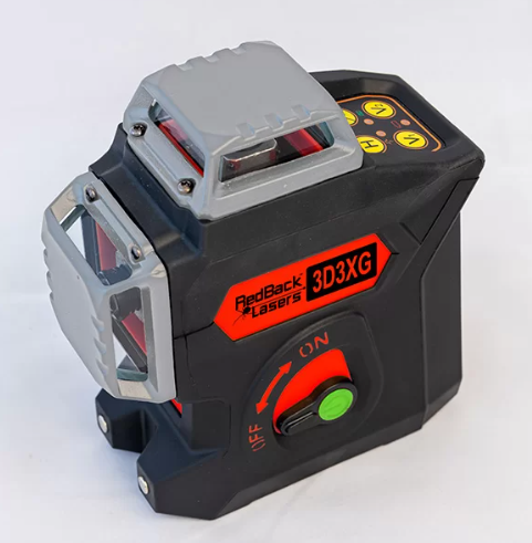 REDBACK LASERS GREEN 3D 360 MULTI-LINE LASER ULTRA BRIGHT KIT RECHARGEABLE LI-ION POWER 3D3XG + - Toolup Australia