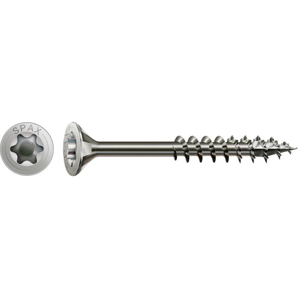 SPAX 8 x 100mm Countersunk 304 (A2) Stainless Screws. Partial thread.
