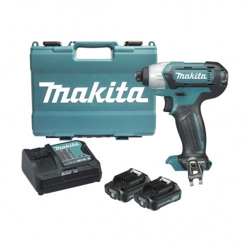 Makita 12V Max Impact Driver Kit - Includes 2 x 2.0Ah Batteries, Rapid Charger & Case