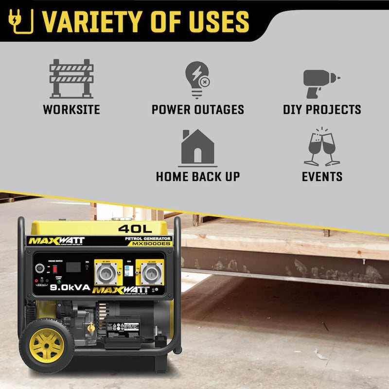 Maxwatt 9kva Petrol Generator Electric Start - Toolup Australia