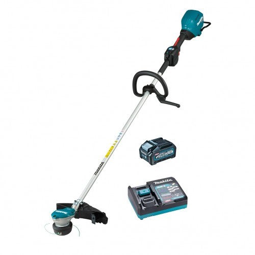 Makita 40V Max BRUSHLESS Loop Handle Brushcutter Kit - Includes 4.0Ah Battery & Single Port Rapid Charger