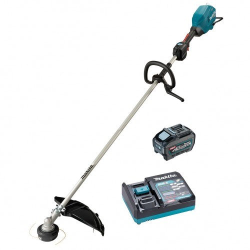 Makita 40V Max BRUSHLESS High Output Loop Handle Brushcutter Kit - Includes 5.0Ah Battery & Single Port Rapid Charger