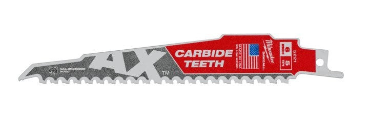 Milwaukee The Ax™ with Carbide Teeth Wood Demolition SAWZALL™  Blade 150mm Pkt 1 48005221