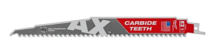 Milwaukee The Ax™ with Carbide Teeth Wood Demolition SAWZALL™  Blade 230mm Pkt 1 48005226