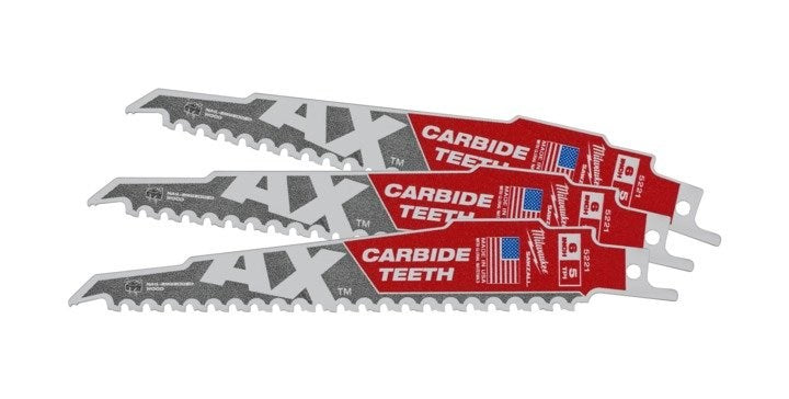 Milwaukee The Ax™ with Carbide Teeth Wood Demolition SAWZALL™  Blade 150mm Pkt 3 48005321