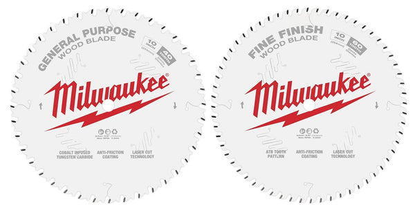 Milwaukee 10" 254mm 40T + 60T Two Pack Blades