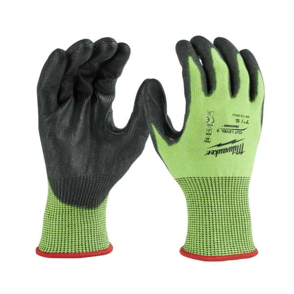 Milwaukee Cut 5(E) High Vis PU Gloves - S 48738950