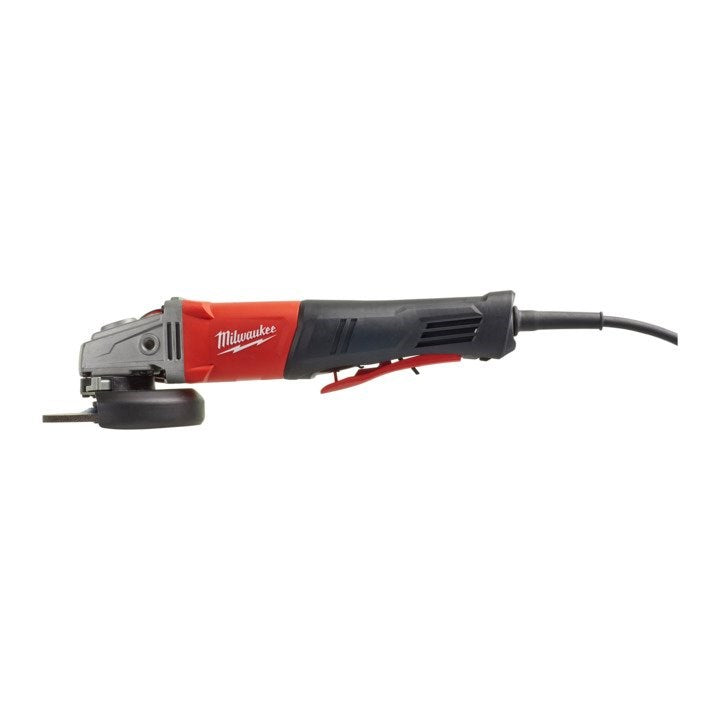 Milwaukee 125mm (5") 1250w, 33mm max cut 11 000 rpm, Electronics (soft start, line lock-out, clutch, overload), FIXTEC, AVS, Barrell Paddle DMS AGV13-125XSPDE