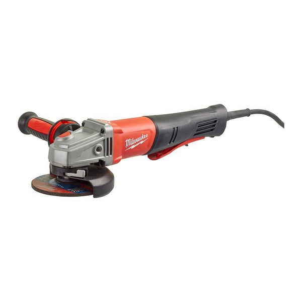 Milwaukee 125mm (5") 1250w, 33mm max cut 11 000 rpm, Electronics (soft start, line lock-out, clutch, overload), FIXTEC, AVS, Barrell Paddle DMS AGV13-125XSPDE