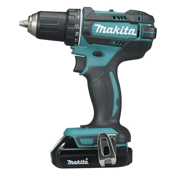 Makita 18V Driver Drill Kit - Includes 2 x 1.5Ah Batteries, Charger & Carry Case