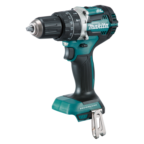 Makita 18V COMPACT BRUSHLESS Heavy Duty Hammer Driver Drill Kit - Includes 2 x 3.0Ah Batteries, Rapid Charger & Carry Case DHP484RFE