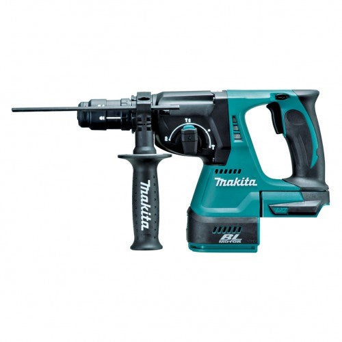 Makita 18V BRUSHLESS 24mm Quick Change Chuck Rotary Hammer Kit - Includes 2 x 5.0Ah Batteries, Rapid Charger & Carry Case DHR243RTE