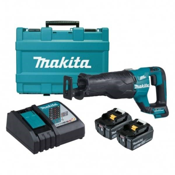 Makita 18V BRUSHLESS Recipro Saw - Includes 2 x 5.0Ah Batteries, Rapid Charger & Carry Case