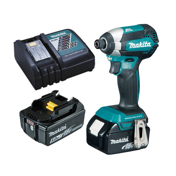 Makita 18V COMPACT BRUSHLESS Impact Driver Kit - Includes 2 x 3.0Ah Batteries, Rapid Charger & Carry Case DTD153RFE