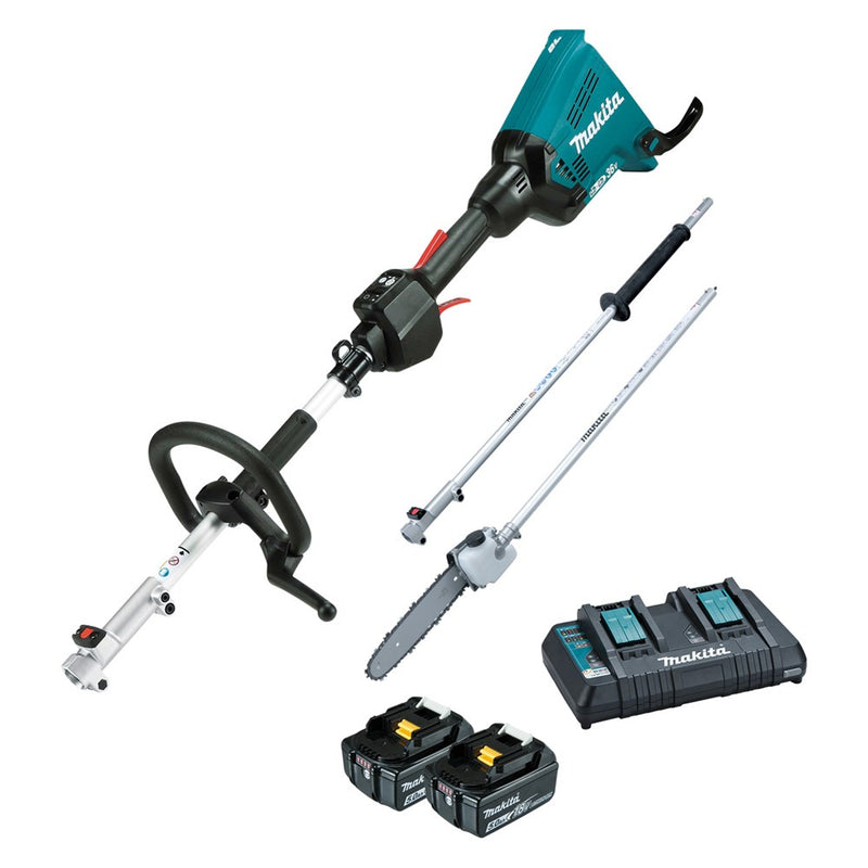 Makita 36V (18V x 2) 5.0Ah Li-Ion Cordless Brushless Multi Function Power Head Combo  Pole Saw Kit DUX60PSPT2