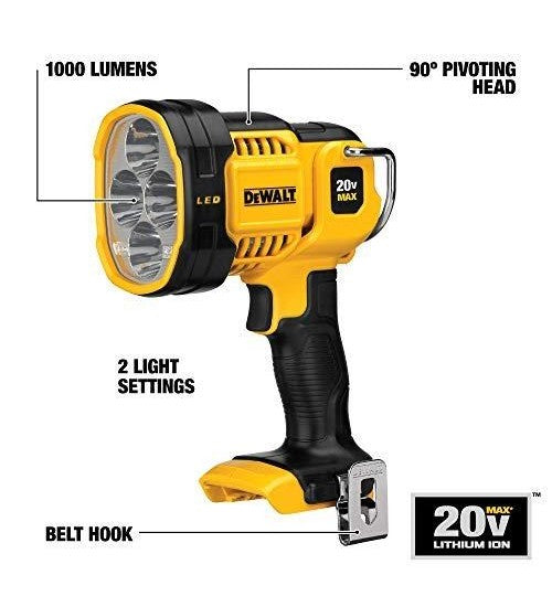 DeWalt 18V Li-ion XR LED Spotlight Torch DCL043-XE - Tool Only EACH