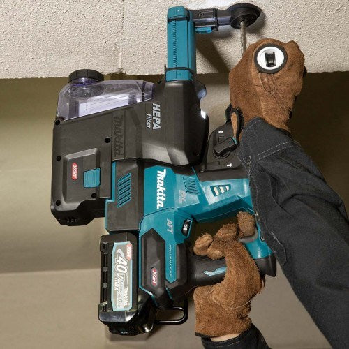 Makita "40V Max BRUSHLESS AWS* 28mm Rotary Hammer, Standard SDS Chuck - Includes 2 x 4.0Ah Batteries, Single Port Rapid Charger & Makpac Case Type 4. *AWS Receiver sold separately (198901-5)  BONUS: 18V LXT Battery Charging Adaptor (ADP10) " HR001GM205