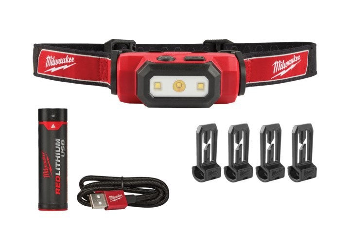 Milwaukee REDLITHIUMâ„¢ USB Rechargeable Hard Hat Headlamp Kit