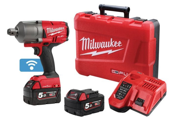 Milwaukee M18 FUELâ„¢ ONE-KEYâ„¢ 3/4" High Torque Impact Wrench with Friction Ring Kit (2x 5.0Ah)