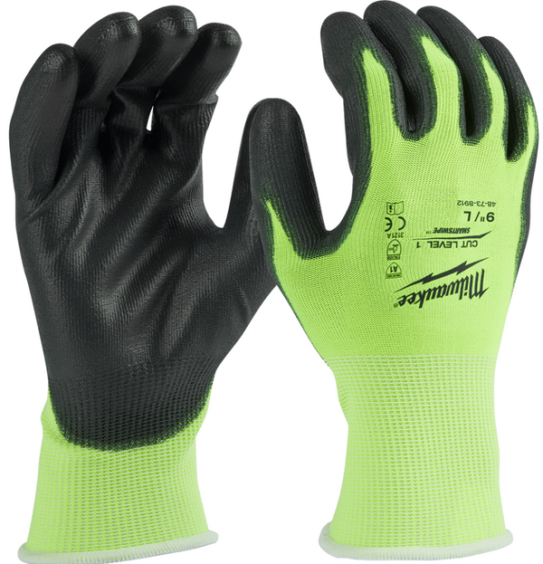 Milwaukee Cut 1(A) High Vis PU Gloves – L 48738912