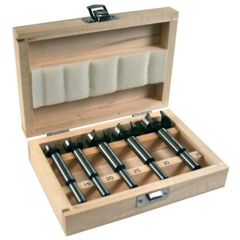 FORSTNER DRILL BIT 5 PC SET WOODEN CASE