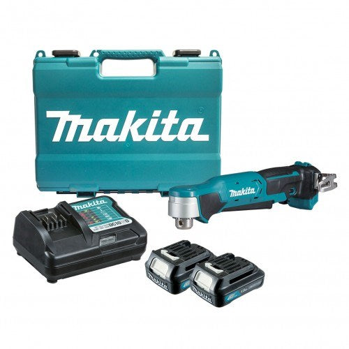 Makita 12V Max Keyed Chuck Angle Drill Kit - Includes 2 x 1.5Ah Batteries, Charger & Case