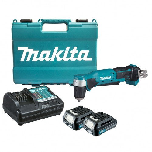 Makita 12V Max Keyless Chuck Angle Drill Kit - Includes 2 x 1.5Ah Batteries, Charger & Case