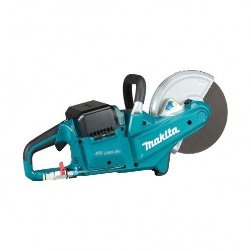 Makita 18Vx2 BRUSHLESS 230mm (9") Power Cutter Kit - Includes 2 x 5.0Ah Batteries, Dual Port Rapid Charger * Blade not included