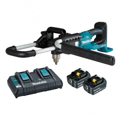 Makita 18Vx2 BRUSHLESS Earth Auger Kit - Includes 2 x 5.0Ah Battery & Dual Port Rapid Charger