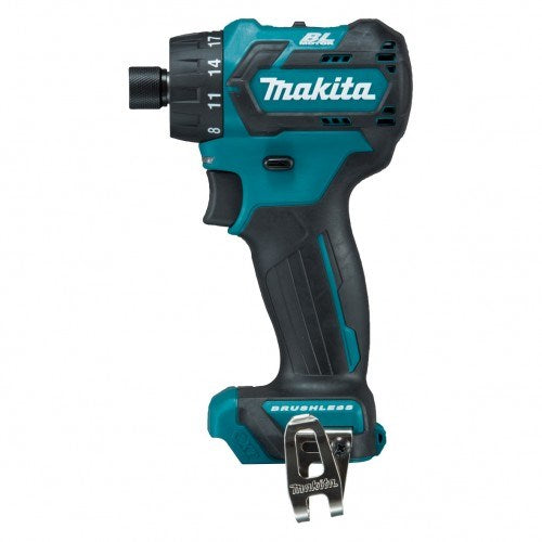 Makita 12V Max BRUSHLESS 1/4" Hex Chuck Driver Drill Kit - Includes 2 x 2.0Ah Batteries, Rapid Charger & Case