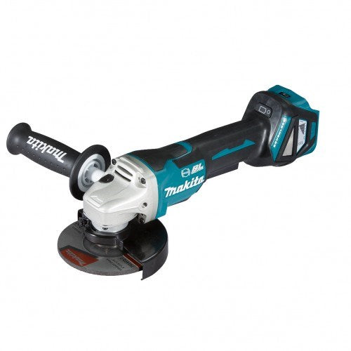 Makita 18V BRUSHLESS 125mm Variable Speed Paddle Switch Angle Grinder Kit - Includes 2 x 5.0Ah Batteries, Rapid Charger & Carry Case DGA517RTE