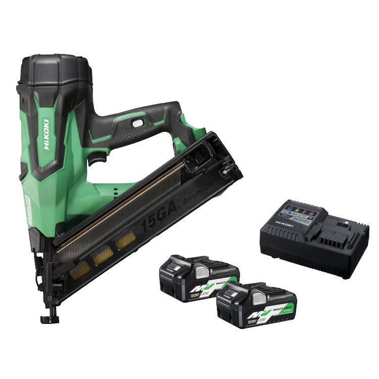 HIKOKI 18V BRUSHLESS 2 X 2.5AH/5.0AH 65MM DA FINISH NAILER NT1865DBAL(HRZ) - Toolup Australia