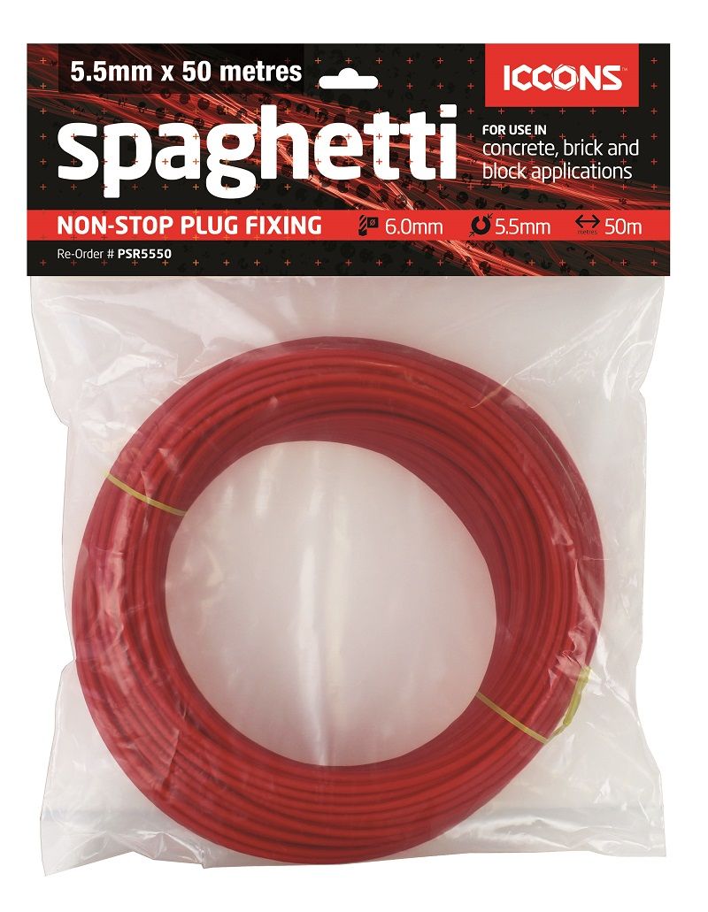 RED SPAGHETTI ROLL 5.5MM X 50M PSR5550 - Toolup Australia