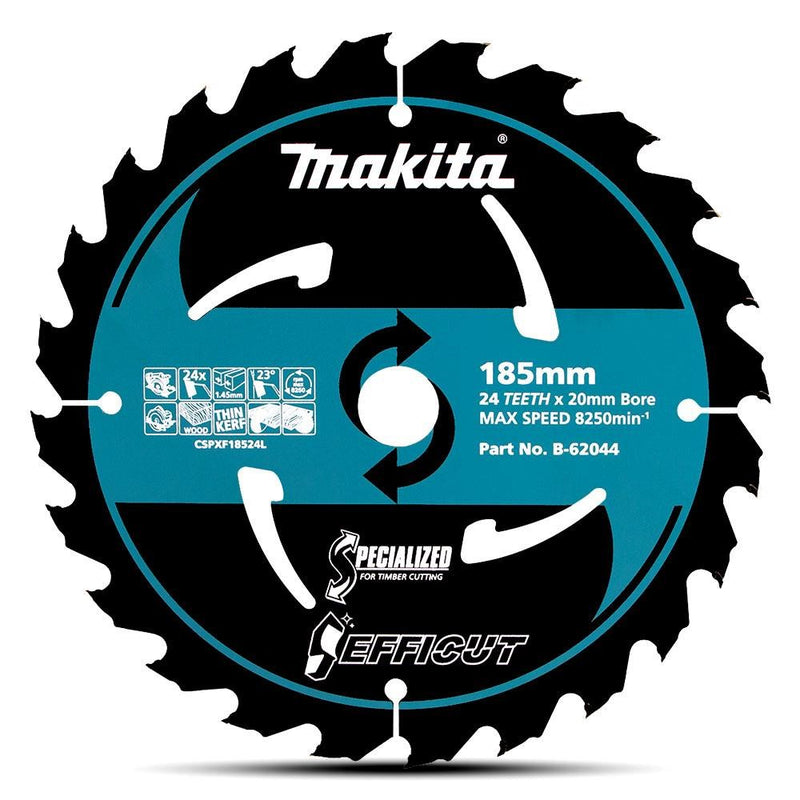 EFFICUT TCT SAW BLADE 185MM X 20 X 24T - Toolup Australia