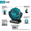 Makita 18V 180mm (7") Jobsite Fan with swing neck - Tool Only - Toolup Australia