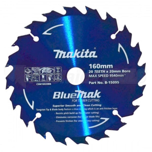 MAKITA BLUEMAK SAW BLADE 160MM 20TH 1.8MM KERF - Toolup Australia