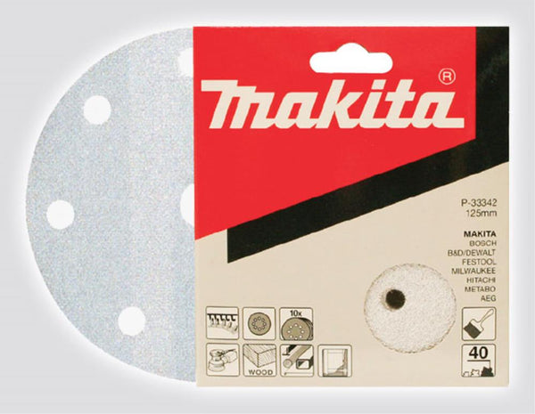 SANDING DISC WHITE 125MM/180#PUNCHED X50 - Toolup Australia