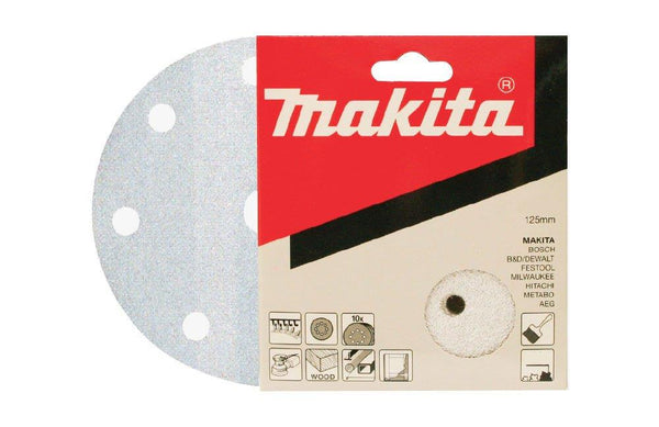 SANDING DISC WHITE 125MM/80# PUNCHED X10 - Toolup Australia
