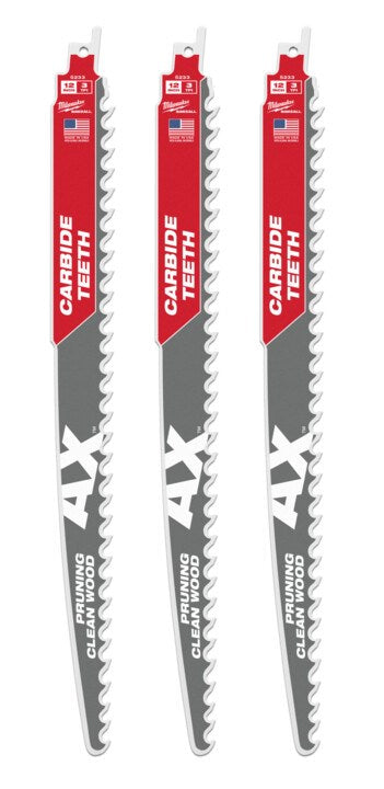 Milwaukee The AX™ With Carbide Teeth For Pruning And Clean  Wood  305mm Pk3 48005333 - Toolup Australia