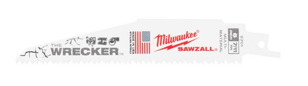 Milwaukee The Wrecker™ General Purpose SAWZALL™  Blade 150mm 7/11TPI Pkt 5 48005701 - Toolup Australia