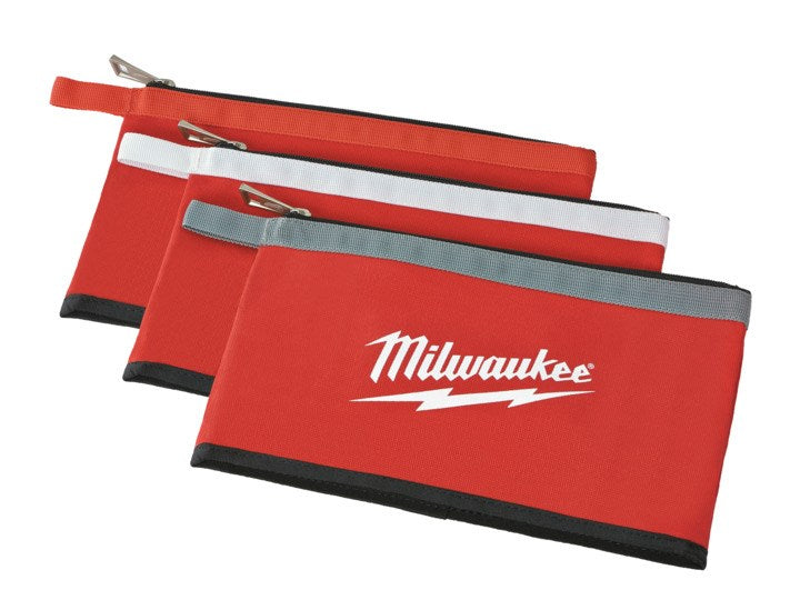 Milwaukee Zipper Pouches 3pk 48228193 - Toolup Australia