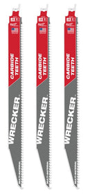 MilwaukeeThe Wrecker™ with Carbide Teeth SAWZALL® Blade 300mm 3Pkt 48005343 - Toolup Australia