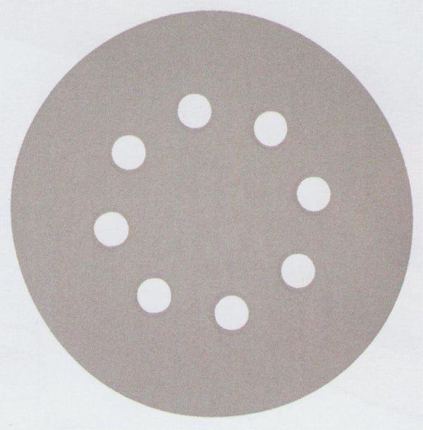 SANDING DISC WHITE 125MM/60# PUNCHED X10