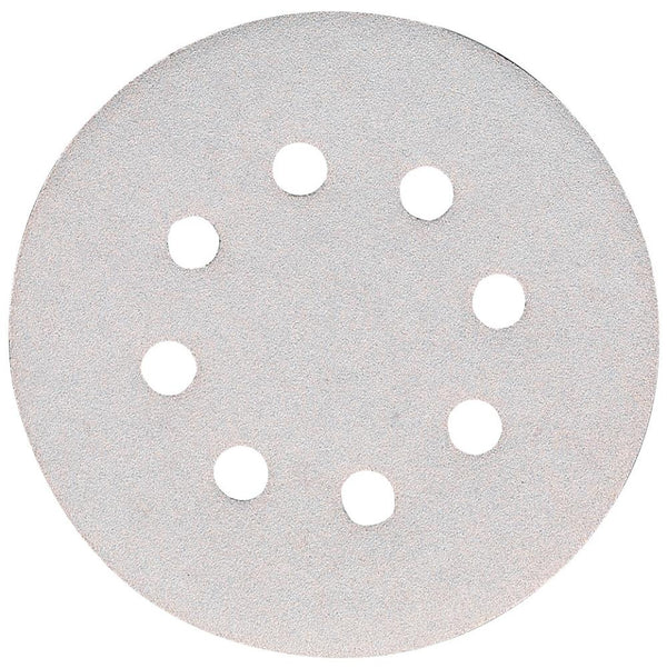 SANDING DISC WHITE 125MM/180#PUNCHED X10