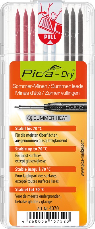 PICA MARKER 4070 DRY MARKER SUMMER HEAT 70C REFILLS ASSORTED 10 PACK - Toolup Australia