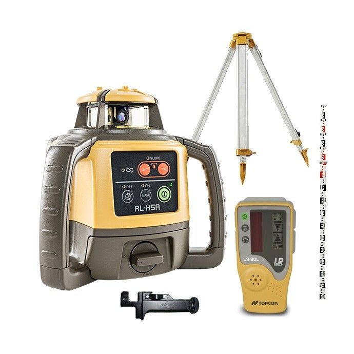 Topcon RL-H5A Laser Level with LS-80A Receiver, Tripod & Staff RL-H5A-K