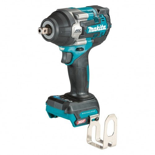 Makita "40V Max BRUSHLESS 1/2""  Mid-Torque Pin Detent Impact Wrench - Includes 2 x 4.0Ah Batteries, Single Port Rapid Charger  & Makpac Case Type 2 BONUS: 18V LXT Battery Charging Adaptor (ADP10)" TW008GM203